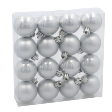 Ялинкова іграшка Chomik пластикові кульки 16 шт, 4 см, сріблясті (5900779893856_1)