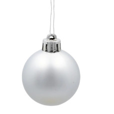 Ялинкова іграшка Chomik пластикові кульки 16 шт, 4 см, сріблясті (5900779893856_1)