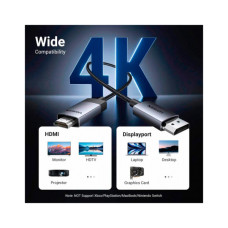 Кабель мультимедійний DisplayPort M to HDMI M 1.0m V2.0 4K60Hz DP119 black Ugreen (15773)
