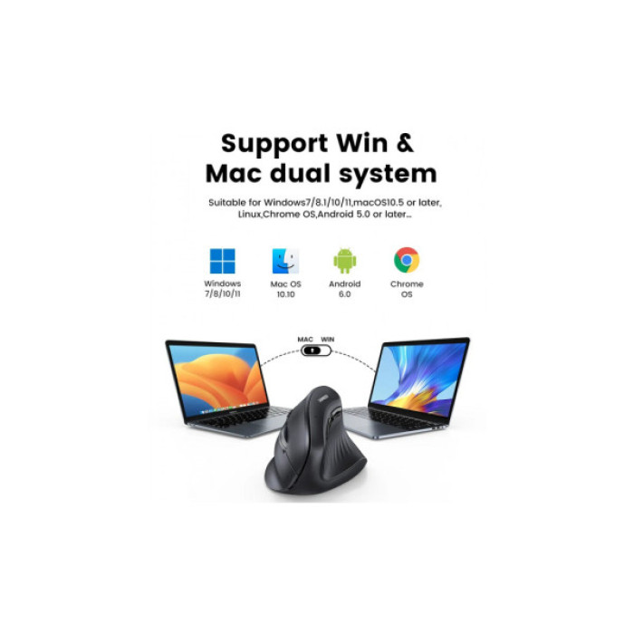 Мишка Ugreen MU008 Vertical Wireless Black (25444)