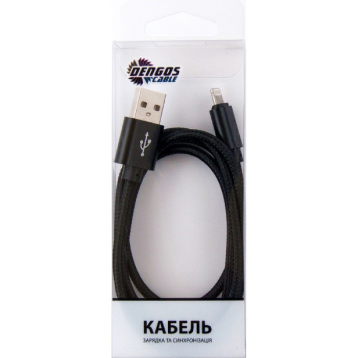 Дата кабель USB 2.0 AM to Lightning 1.0m black Dengos (NTK-L-MT-BLACK)