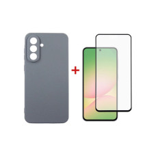 Чохол до мобільного телефона Dengos Kit Samsung Galaxy A56 Carbon + glass (Grey) (DG-KM-138)