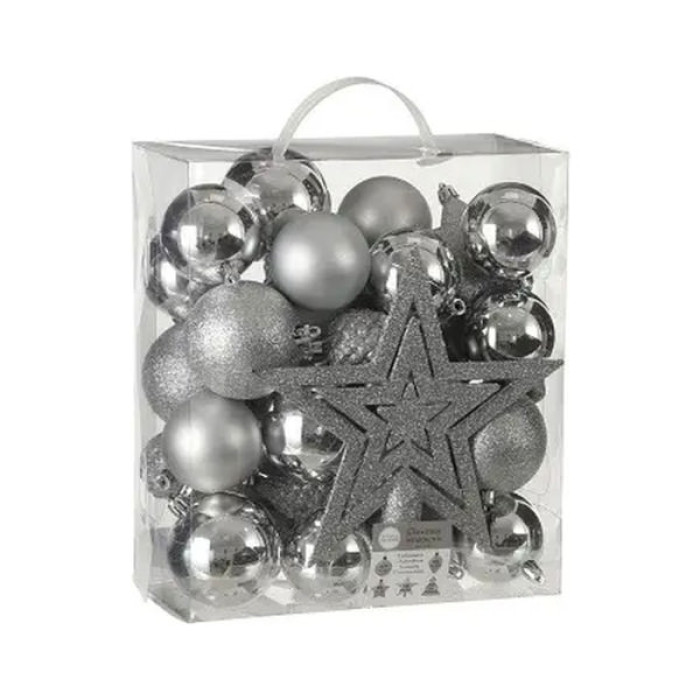 Ялинкова іграшка House Of Seasons Пластик 40 шт Сірі (8718861624120)