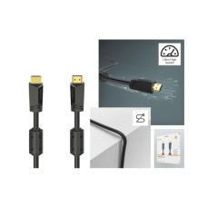 Кабель мультимедійний HDMI M to HDMI M 10.0m 4K Ethernet gold black Hama (00205009)
