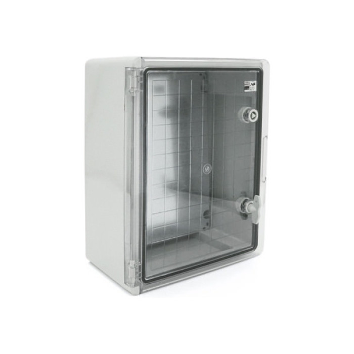 Шафа настінна ADAL PANO 400х300х170, з прозор. двецятами, IP65, Бокс ударостійкий, ABS пластик (144899 / 111517)