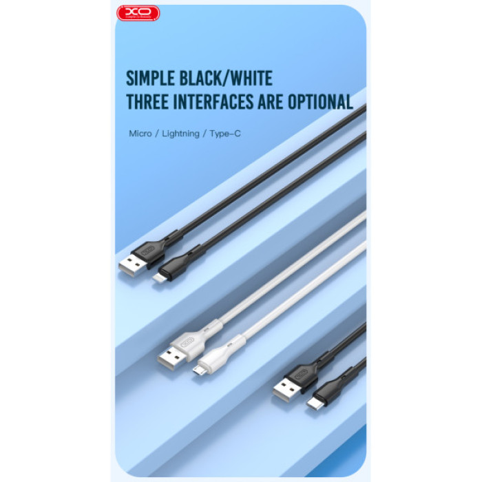 Дата кабель USB 2.0 AM to Lightning 1.0m black XO (NB230_L_Black)