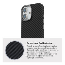 Чохол до мобільного телефона Armorstandart LikeCarbon2 MagCase Apple iPhone 17 Carbon Black (ARM86257)