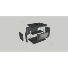 Шафа настінна GEAR 6U 19'' 600x600x350 мм, + полка 19", black (GWMSN-6U-600-600)