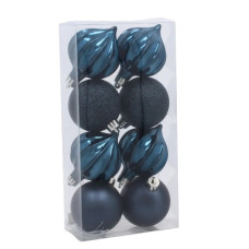 Ялинкова іграшка Chomik пластикові кульки 8 шт, 6 см, сині (5900779893979_1)