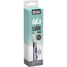Дата кабель USB 2.0 AM to USB-C 1.0m zinc alloy blue ColorWay (CW-CBUC012-BL)