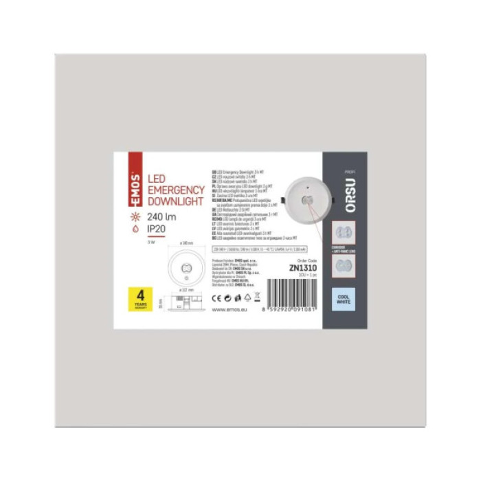 Світильник EMOS 3W 240lm (ZN1310)