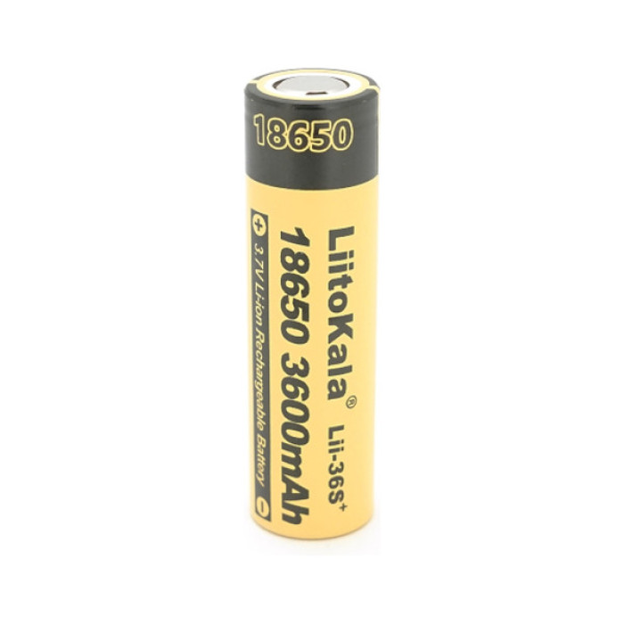 Акумулятор 18650 3600mAh, 3.7V(2.75-4.2V) Liitokala (Lii-36S+)