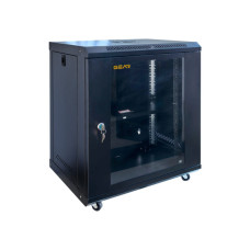 Шафа настінна GEAR 12U 19'' 600x600x650 мм, + полка 19", black (GWMSN-12U-600-600)