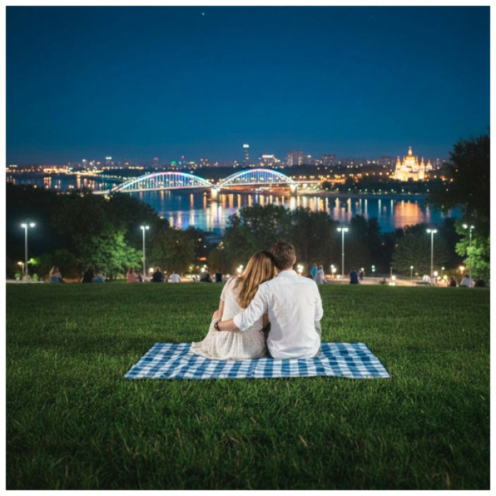Туристичний килимок Soft Me Picnic для пікніка темно-синій (70030105-44)