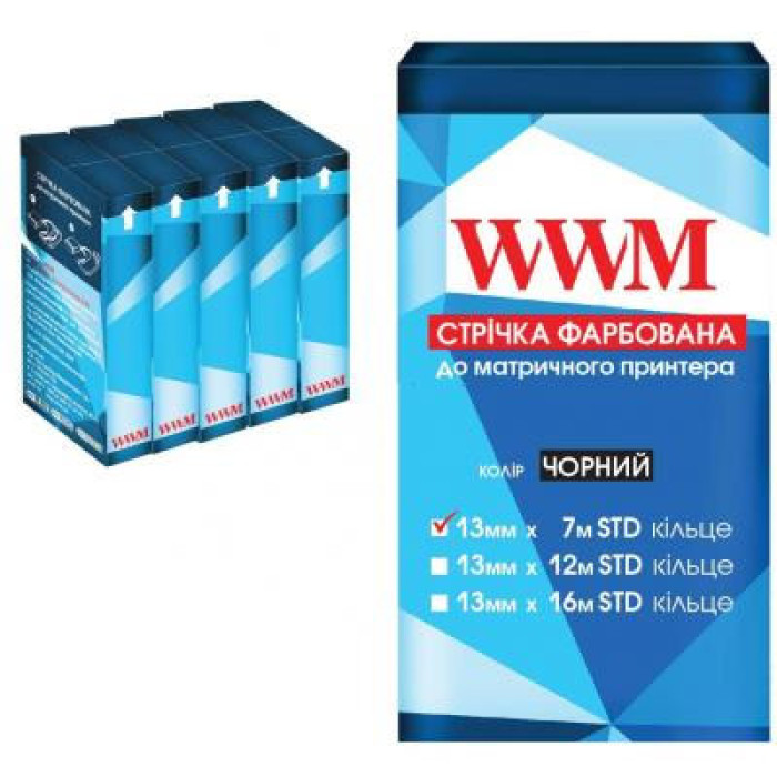 Стрічка до принтерів 13мм х 12м Refill STD Purple*5шт (л/м) WWM (R13.12HMP5)