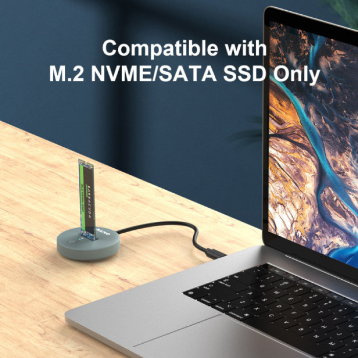 Док-станція для накопичувачів Maiwo M.2 NVMe/SATA SSD to USB3.2 Gen2 USB-C 10Gbps (K1698P2)