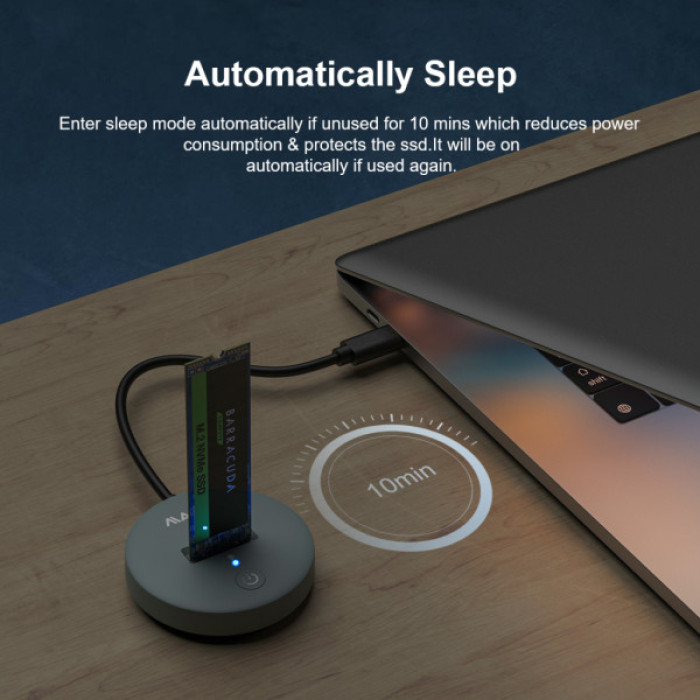 Док-станція для накопичувачів Maiwo M.2 NVMe/SATA SSD to USB3.2 Gen2 USB-C 10Gbps (K1698P2)