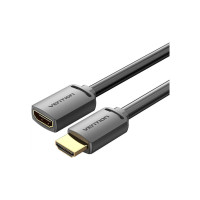 Кабель мультимедійний HDMI M to HDMI F 1.0m 4K PVC black Vention (AHCBF)