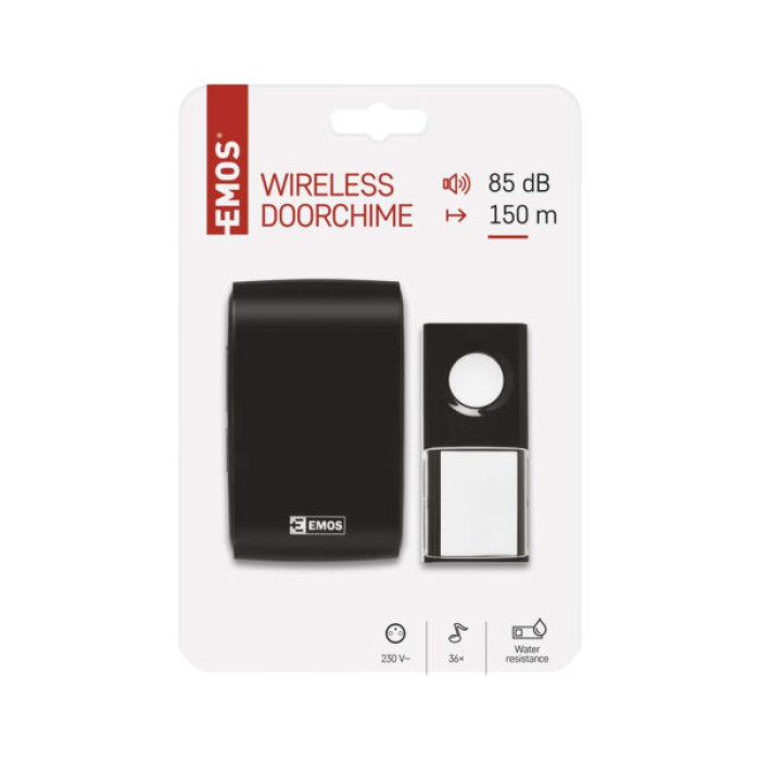 Дверний дзвінок EMOS бездротовий P5727 живлення від мережі 220В (150м) (P5727)