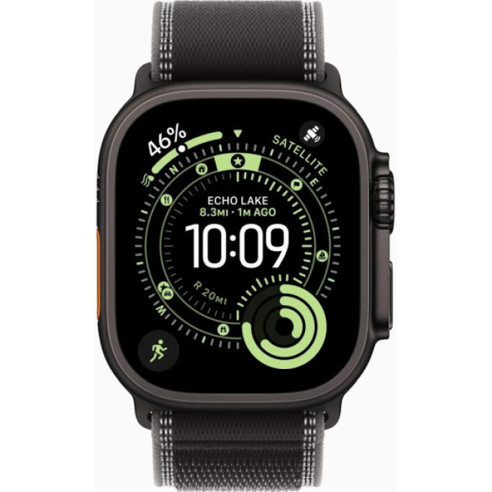 Смарт-годинник Apple Watch Ultra 3 GPS + Cellular 49mm Black Titanium Case with Black/Charcoal Trail Loop - S/M (MF1D4QP/A)