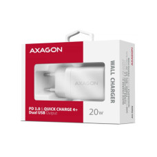 Зарядний пристрій AXAGON 1xUSB QC3.0 + 1xUSB-C PD20W white (ACU-PQ20W)