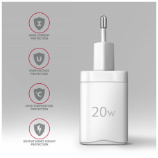 Зарядний пристрій AXAGON 1xUSB QC3.0 + 1xUSB-C PD20W white (ACU-PQ20W)