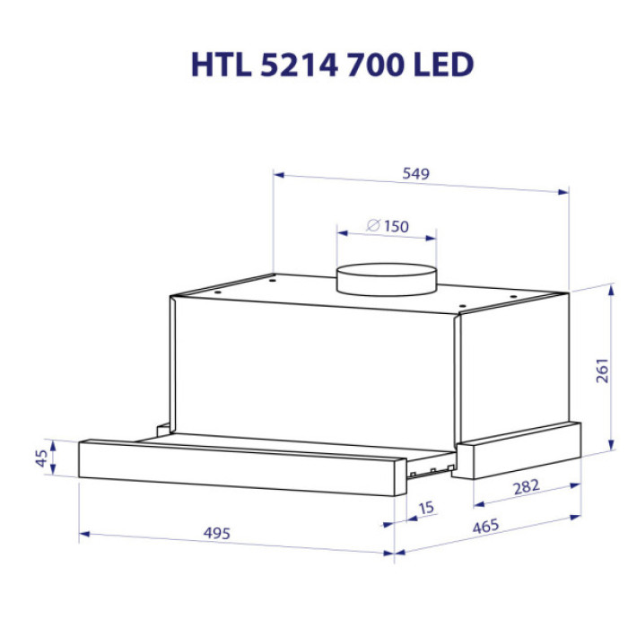 Витяжка кухонна Minola HTL 5214 BL 700 LED