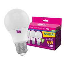 Лампочка ELM B60 8W PA10L E27 4000 3шт. (18-0137)