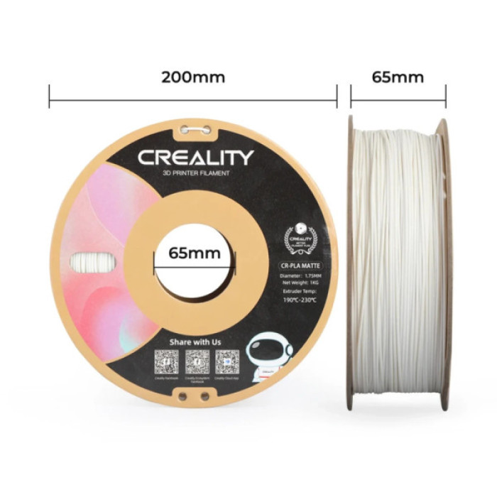 Пластик для 3D-принтера Creality PLA matte 1кг, 1.75мм, natural white (3301010296)