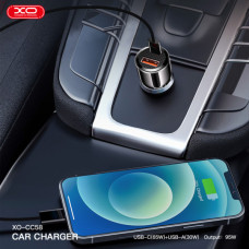 Зарядний пристрій XO CC58 USB-C PD65W + USB-A 30W Gray (CC58_Tarnish)