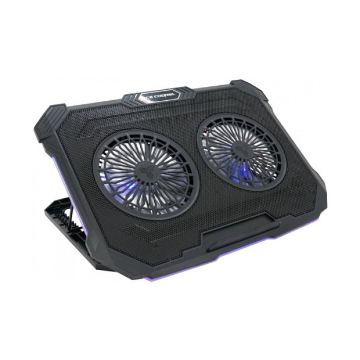 Підставка до ноутбука IceCoorel 10-17", 2*125mm 1200 RPM, 2*USB, 415x293x26.5mm, RGB (F8)