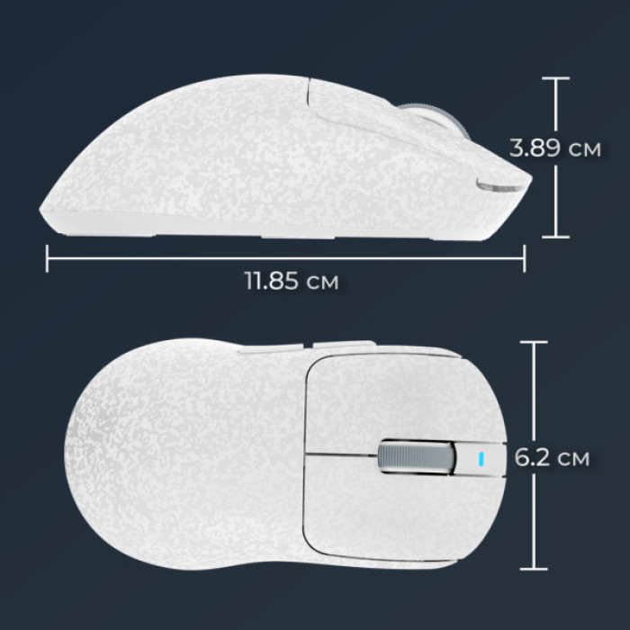 Мишка Ajazz AJ199 MAX Carbon fiber Wireless/Bluetooth/USB White (AJ199-MAX-W)