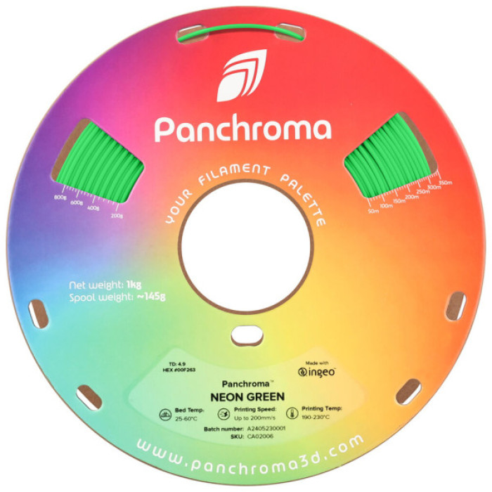 Пластик для 3D-принтера Polymaker PLA PANCHROMA NEON 1,75mm 1kg GREEN (CA02006)