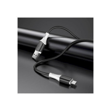 Дата кабель USB 2.0 AM to Micro 5P 1.0m 2.4A silicone BX79 black BOROFONE (6974443384765)