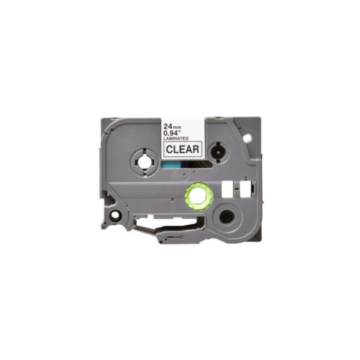 Стрічка для принтера етикеток UKRMARK B-T151P-BK/CL, сумісна з TZE151 ламінована, 24мм х 8м. black on transparent (900602)