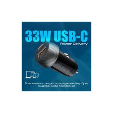 Зарядний пристрій Promate drivegear-pd33 USB-C PD33W + USB-A QC3.0 Black (drivegear-pd33)