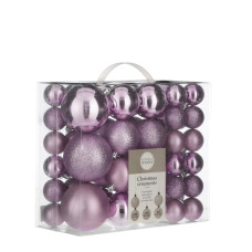 Ялинкова іграшка House Of Seasons H&S 46 шт 8 см 6 см 4 см Бузковий (8720362102090)