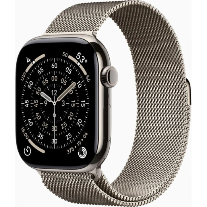 Смарт-годинник Apple Watch Series 11 GPS + Cellular 46mm Natural Titanium Case with Natural Milanese Loop - M/L (MFD04RK/A)