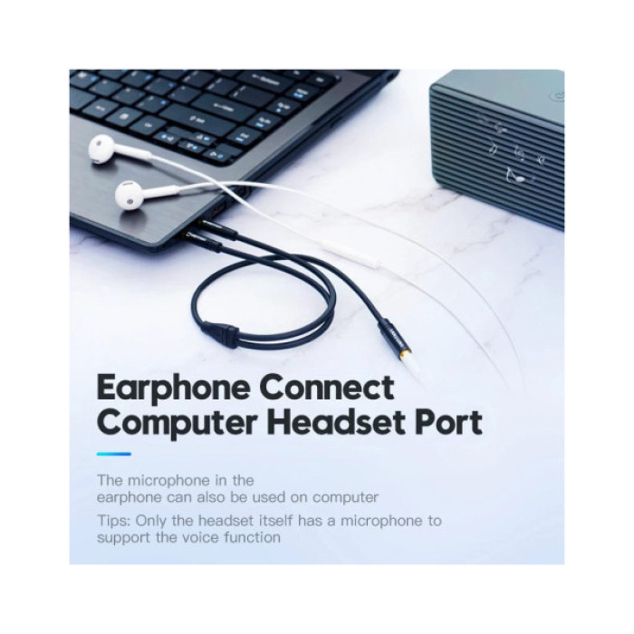 Кабель мультимедійний 3.5mm F to 2x3.5mm M (4pin) Vention (BBTBY)