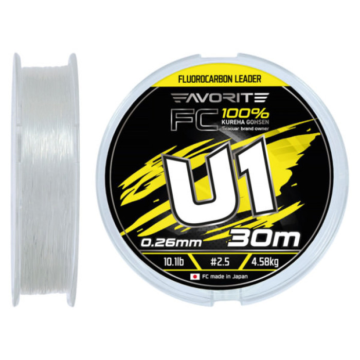 Флюорокарбон Favorite U1 FC 30m 2.5/0.26mm 10.1lb/4.58kg (1693.12.13)