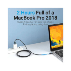 Дата кабель USB-C to USB-C 1.0m 2.0 100W VENTION (COTBF)