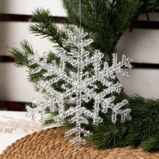 Ялинкова іграшка Novogod`ko Сніжинка 20 см Пластик Іній (974875)