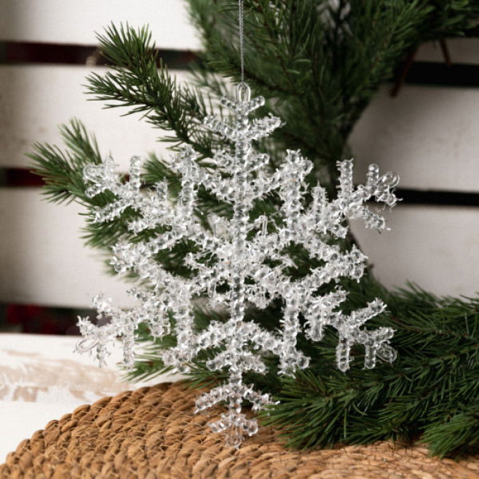 Ялинкова іграшка Novogod`ko Сніжинка 20 см Пластик Іній (974875)