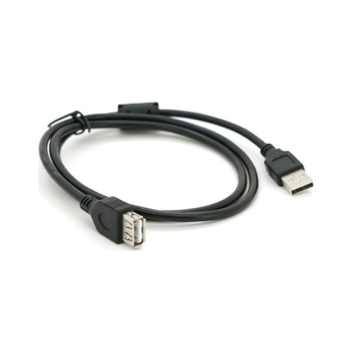 Дата кабель USB 2.0 AM/AF 1.0m ferrite black Voltronic (YT-AM/AF-1.0B)