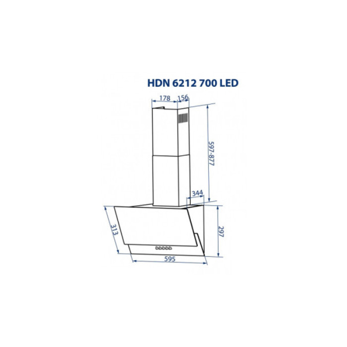 Витяжка кухонна Minola HDN 6212 BL 700 LED (HDN6212BL700LED)