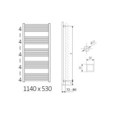 Сушарка для рушників Terma Fiona One 1140х430 (WWFIE114043K9M5E8U)