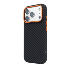 Чохол до мобільного телефона Armorstandart LikeCarbon2 SE MagCase Apple iPhone 17 Pro Max Black Orange (ARM89162)