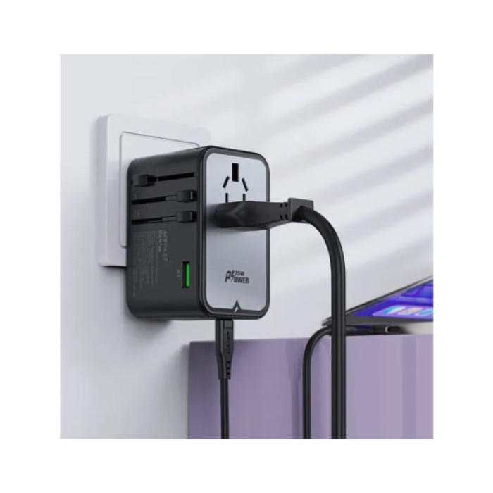Зарядний пристрій Acefast 5xUSB 75W (3xUSB-C + 2xUSB-A) Gan Z1 Fast Charger (6974316282495)