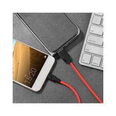 Дата кабель USB 2.0 AM to USB-C 1.0m 2A silicone X21 black+red HOCO (6957531071419)