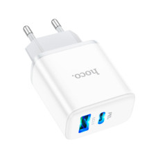 Зарядний пристрій HOCO C105A Stage 1xUSB-C PD20W + 1xUSB QC3.0 White (6931474782946)